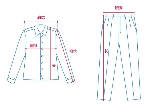 定做工作服測(cè)量展示圖，短袖工作服定做，冬季工作服定做
